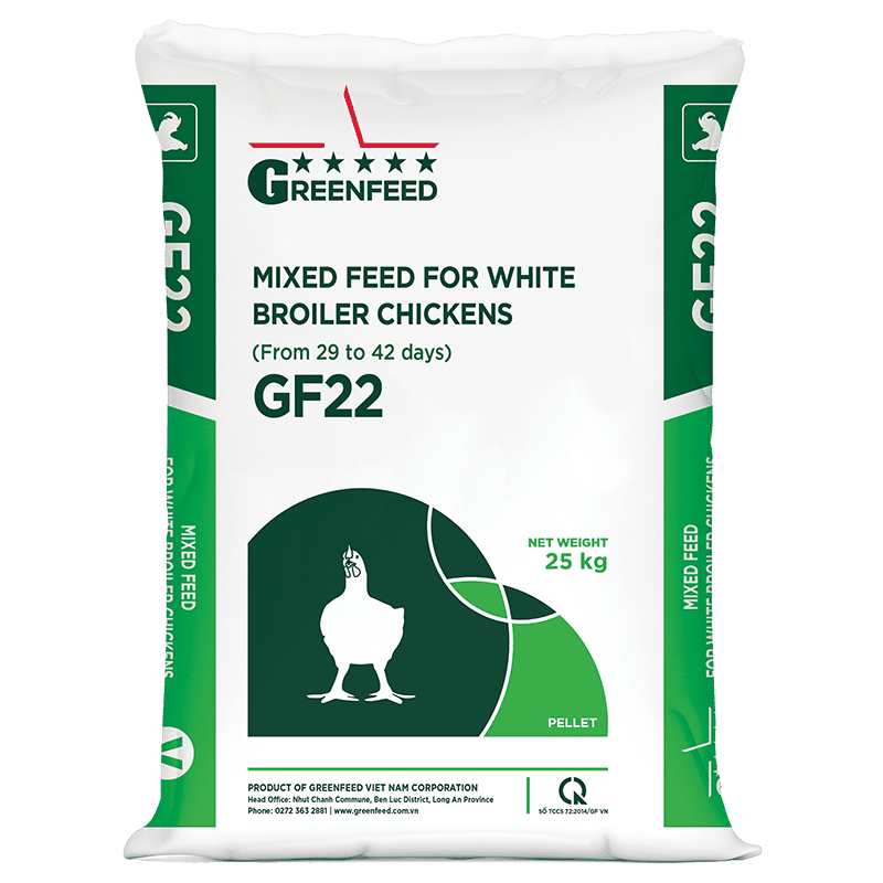 Mixed feed for white broiler chickens (GF22)