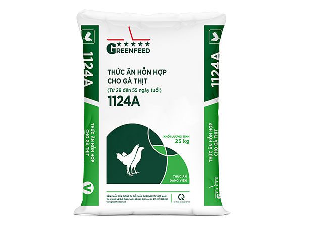 Thức ăn hỗn hợp cho gà thịt 1124A – giai đoạn 29–55 ngày | GREENFEED 1124A mixed feed for broilers, 29–55 days