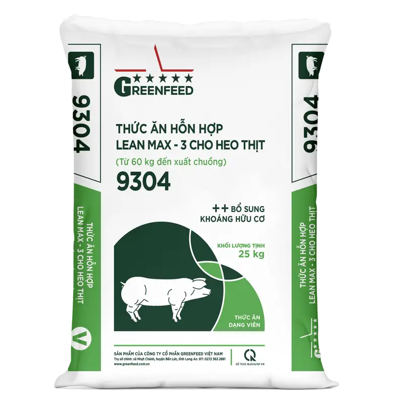 Thức ăn hỗn hợp LEAN MAX - 3 cho heo thịt (9304)