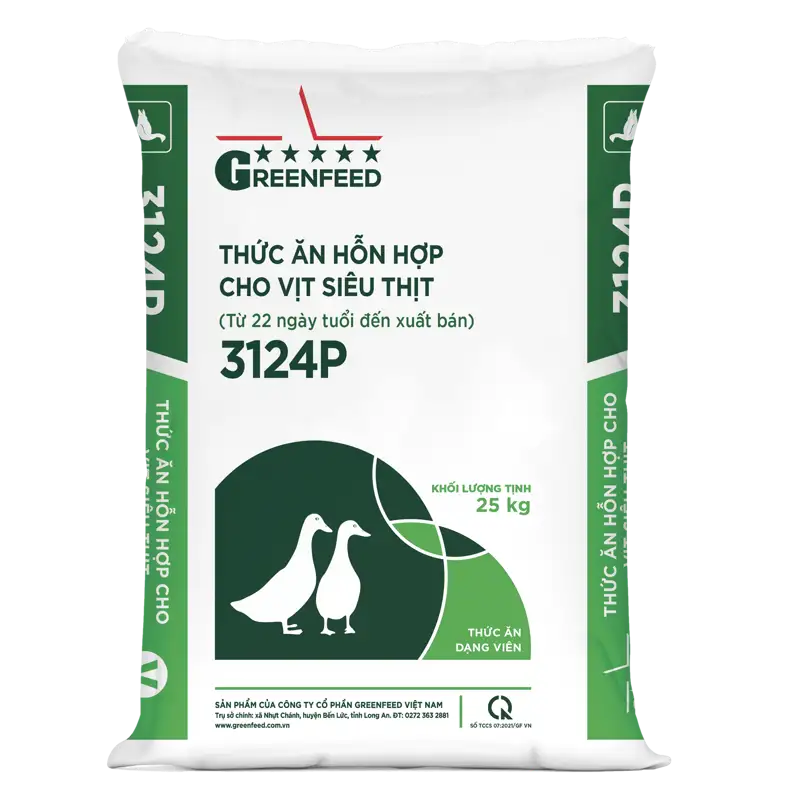 Thức ăn hỗn hợp cho vịt con 3124P – giai đoạn >22 ngày | GREENFEED 3124P feed, from day 22