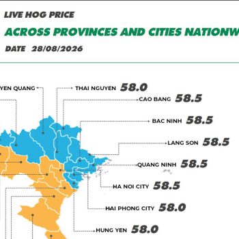 On August 28, 2026, pork prices increased slightly