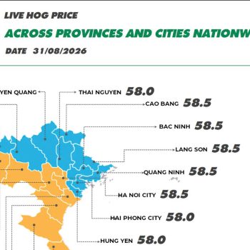 On August 31, 2026, pork prices maintained a slight upward trend, while Mia chicken prices decreased slightly