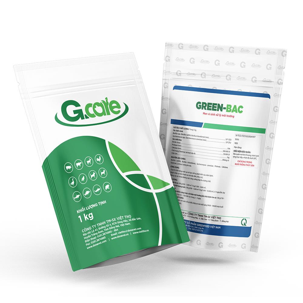 Hình 02: Sản phẩm men vi sinh xử lý nước – đáy ao GREEN-Bac