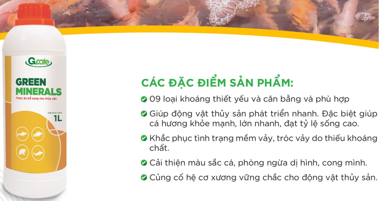 Hình 01: Khoáng được thiết kết đặc biệt bổ sung cho ương cá giống