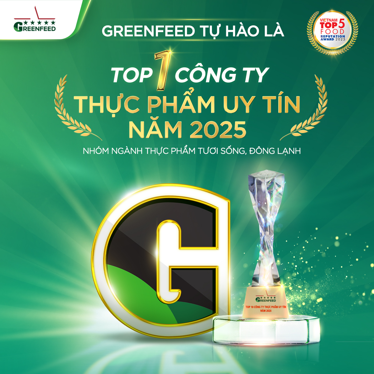 GREENFEED PROUDLY RANKS VIETNAM TOP 1 FOOD REPUTATION AWARD – FRESH & FROZEN FOOD SECTOR