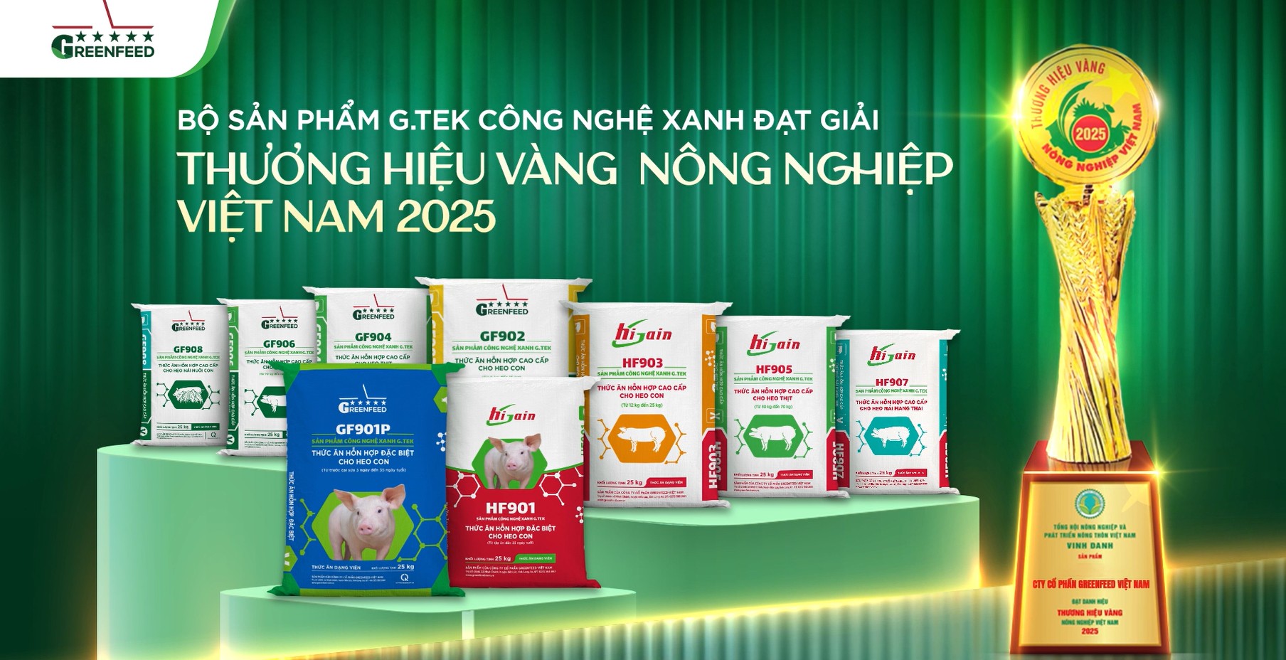 BỘ SẢN PHẨM G.TEK CÔNG NGHỆ XANH ĐẠT GIẢI THƯƠNG HIỆU VÀNG NÔNG NGHIỆP VIỆT NAM 2025