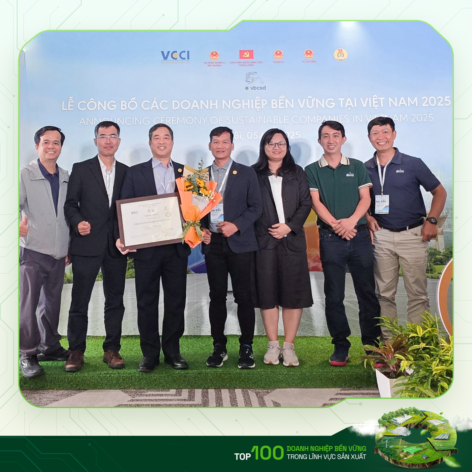 GREENFEED 4 NĂM LIÊN TIẾP VÀO TOP 100 DOANH NGHIỆP BỀN VỮNG LĨNH VỰC SẢN XUẤT