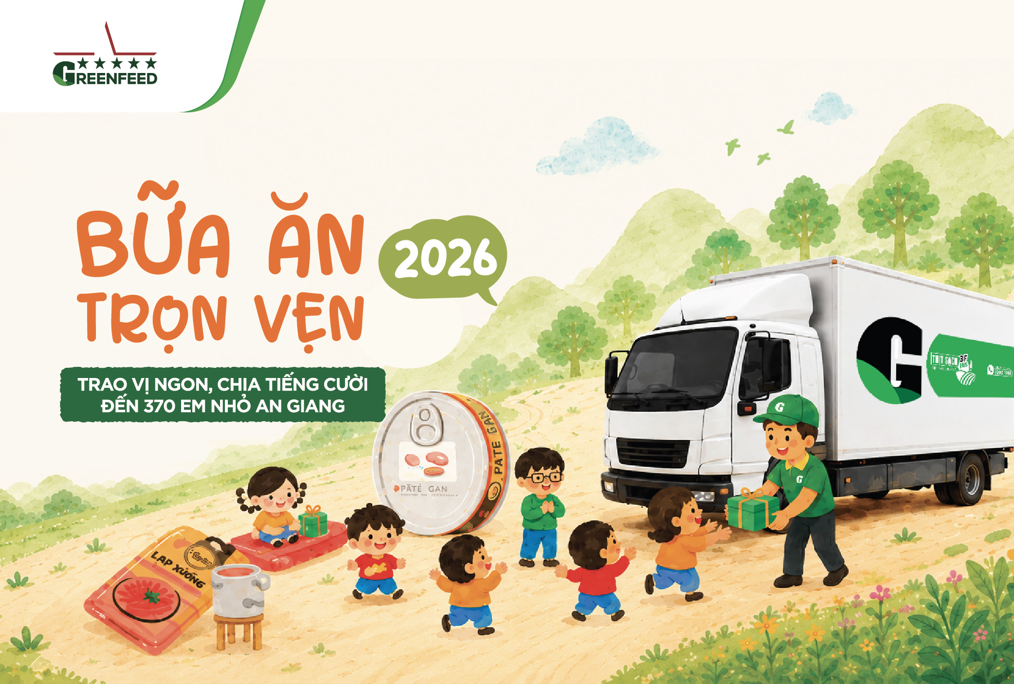 “BỮA ĂN TRỌN VẸN” 2026: TRAO VỊ NGON, CHIA TIẾNG CƯỜI ĐẾN 370 EM NHỎ AN GIANG